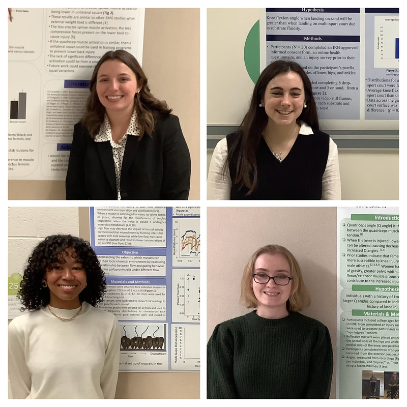 4-panel collage of Locomotion Lab seniors with their posters. 